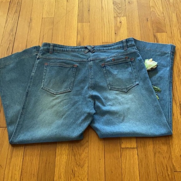 Cache embroidered floral animal Capri denim jeans - Picture 4 of 7